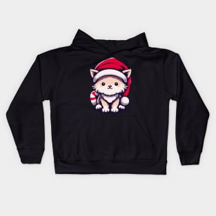 Cute Santa Cat Kids Hoodie